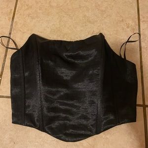 Zipper back satin tube top